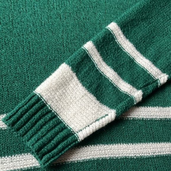 EUC Size Large Green Striped Boxy Sweater - Picture 3 of 4